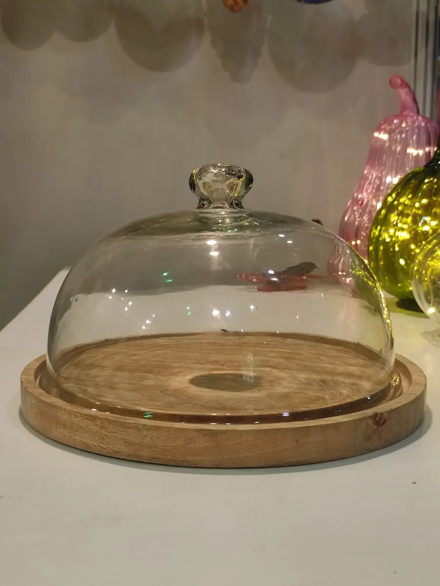 Glass Cake Dome Cover — Handcrafted Export Product by NXTGENEXPORTS, Moradabad